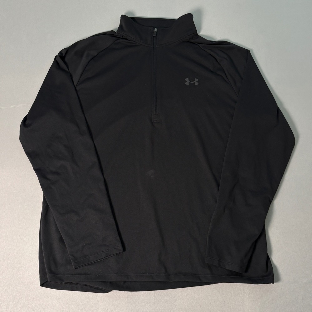Under Armour Mens Tech Quarter Zip Pullover Black Loose Fit XL Performance Top